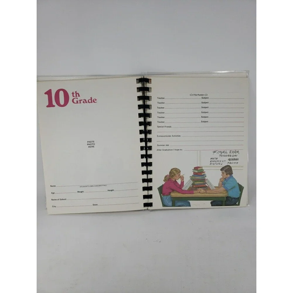 School Years Memory Album Vintage 1978 Unused No Writing Spiral Bound Pockets